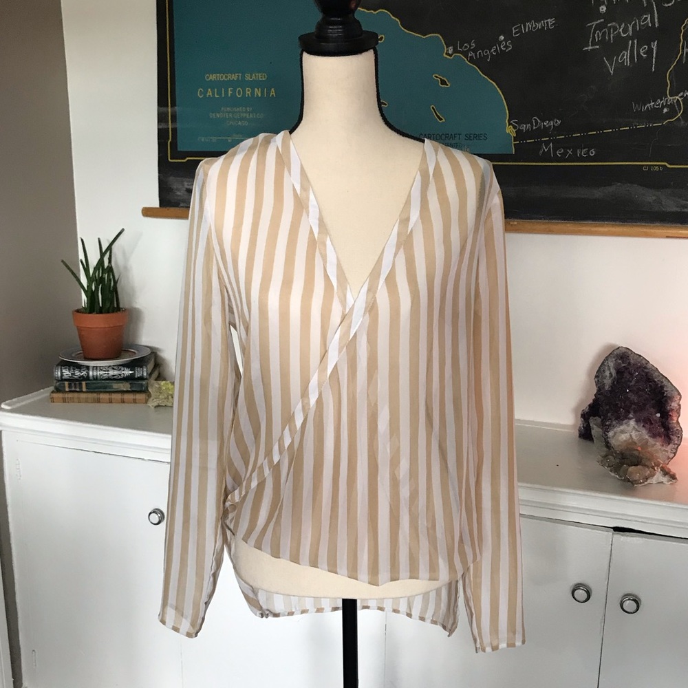 WAYF sheer striped top M